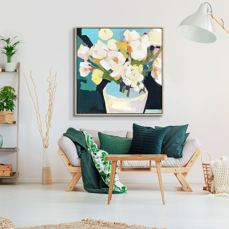 Flowers Displaying Art With Floater Frame
