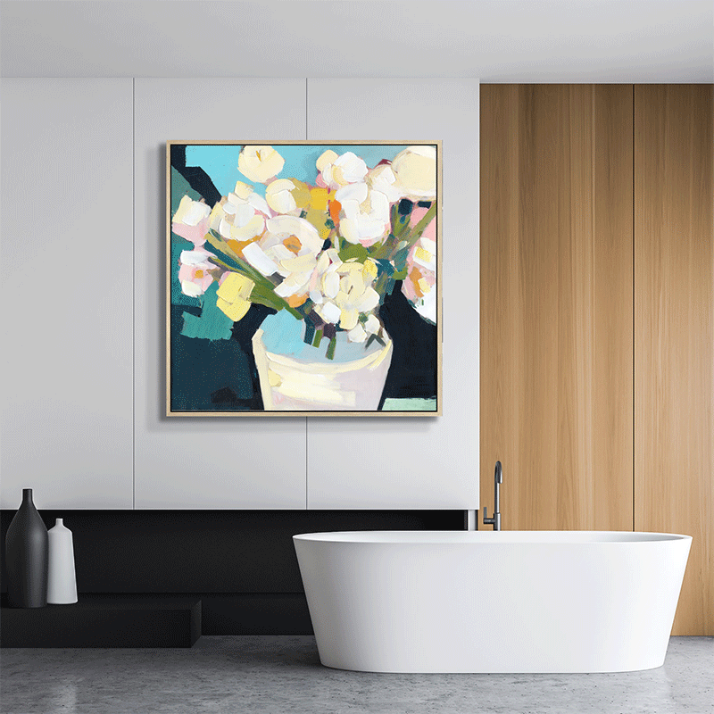 Flowers Displaying Art With Floater Frame