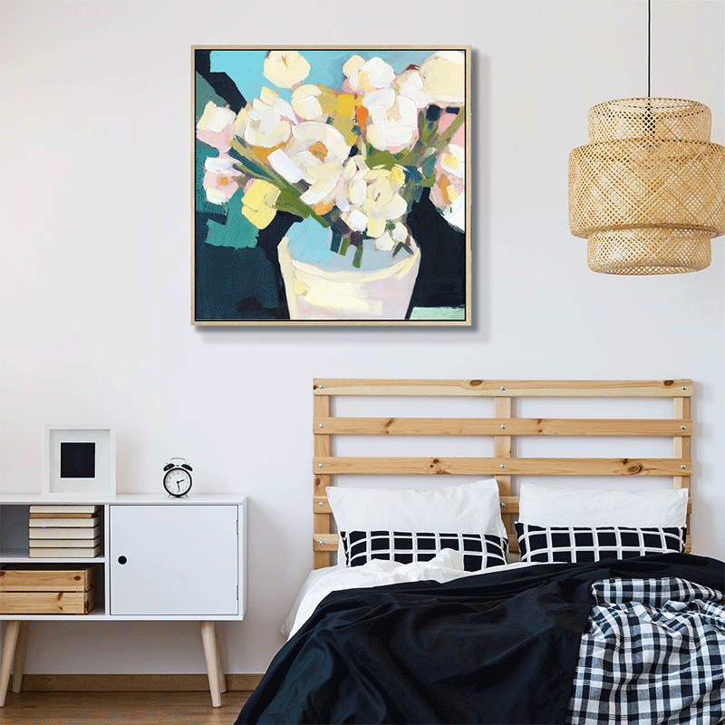 Flowers Displaying Art With Floater Frame