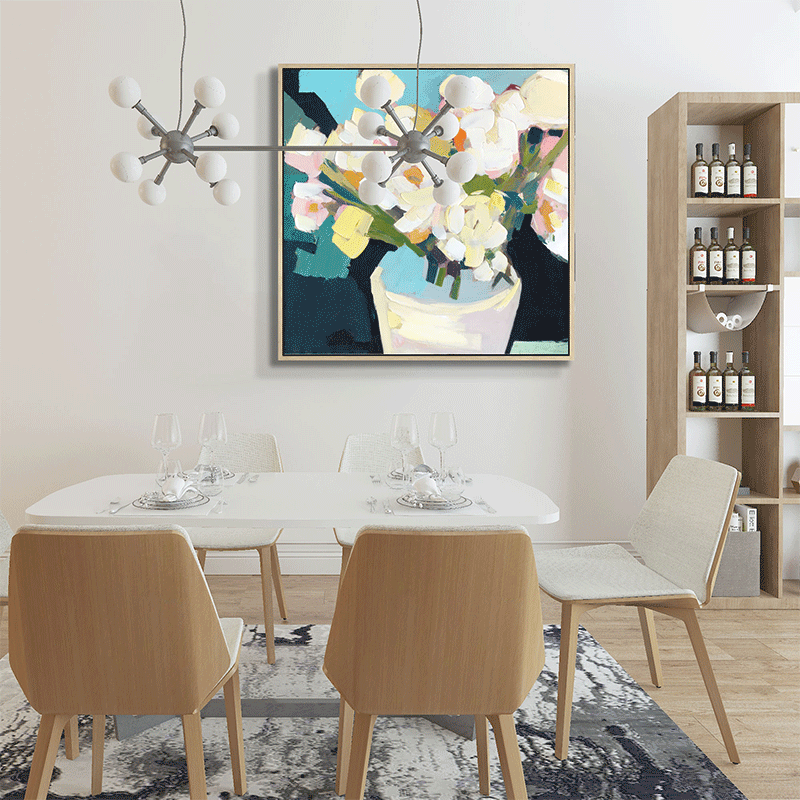 Flowers Displaying Art With Floater Frame