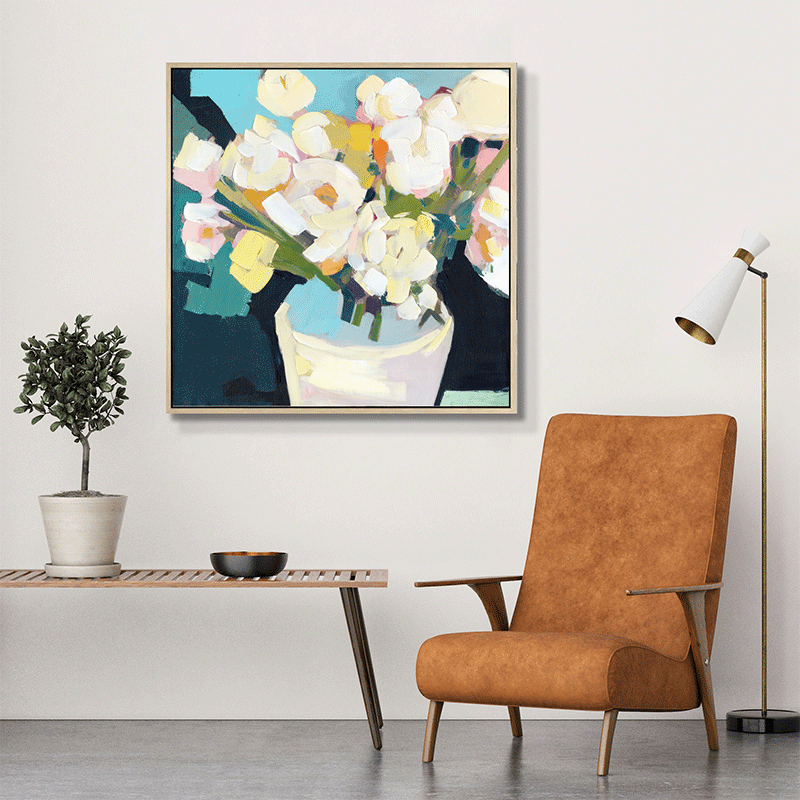 Flowers Displaying Art With Floater Frame