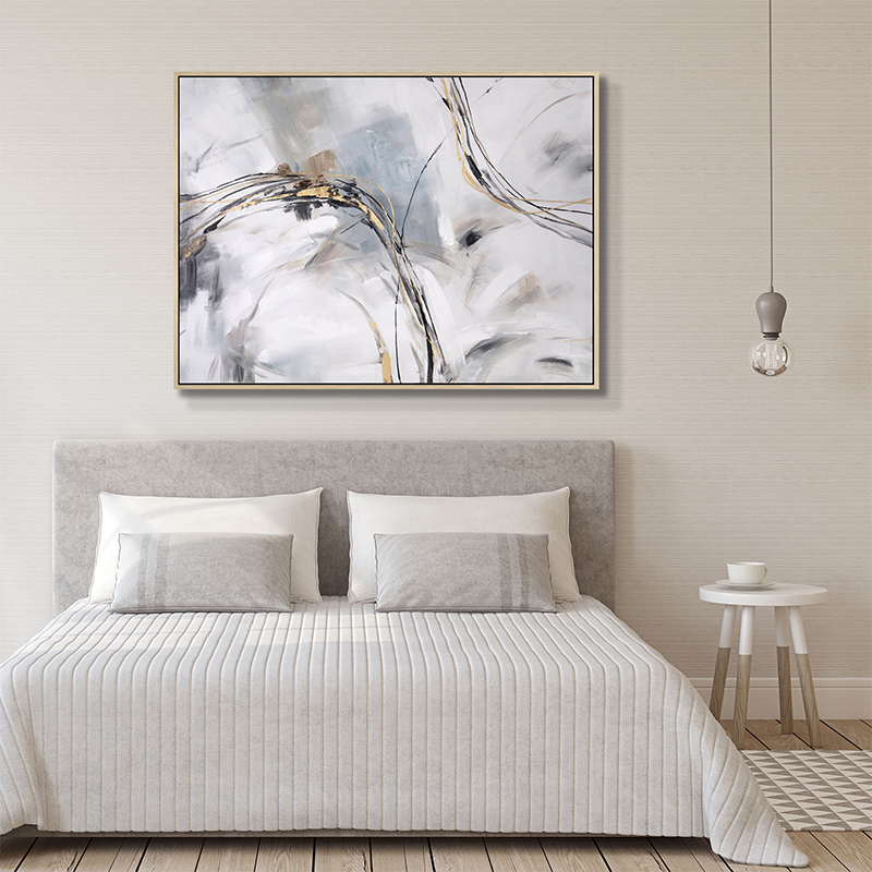 Swirling  Lines Art With Floater Frame