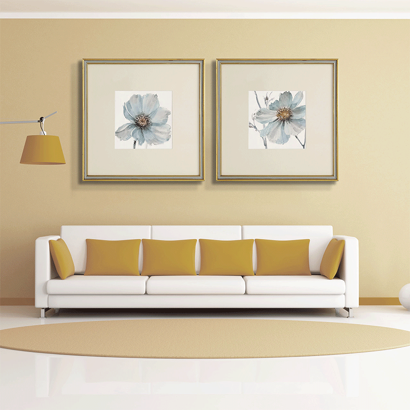 Set Of 2 Flowers Framed Underglass Art
