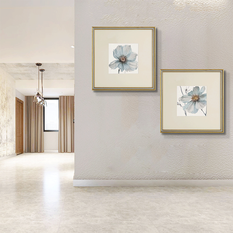 Set Of 2 Flowers Framed Underglass Art