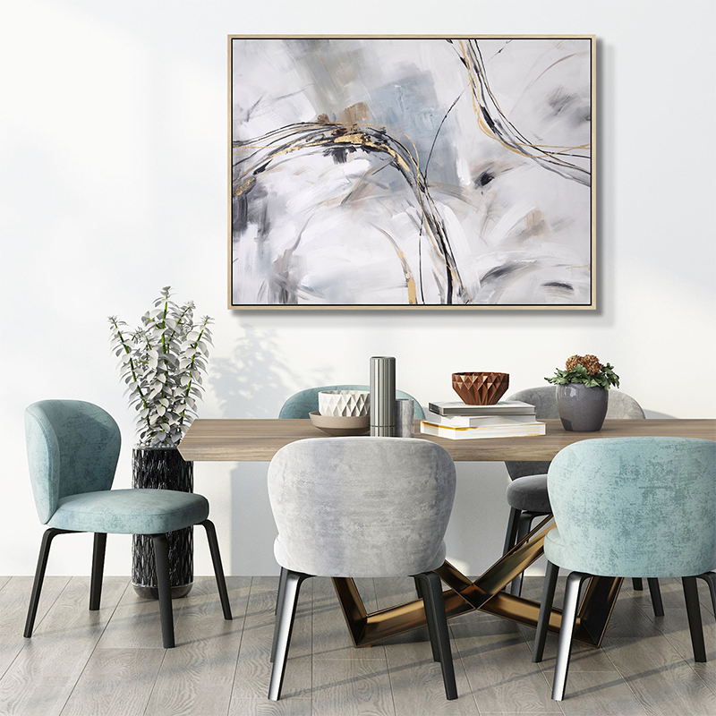 Swirling  Lines Art With Floater Frame