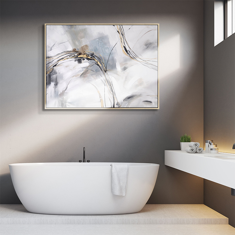 Swirling  Lines Art With Floater Frame