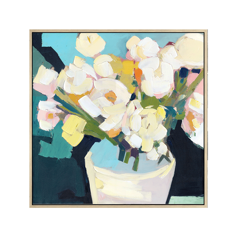 Flowers Displaying Art With Floater Frame