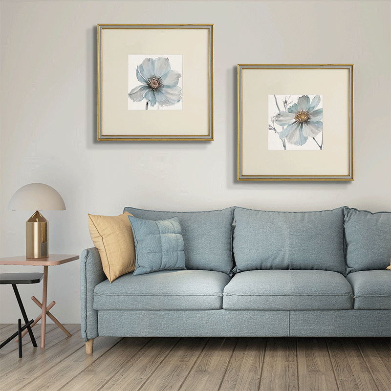 Set Of 2 Flowers Framed Underglass Art