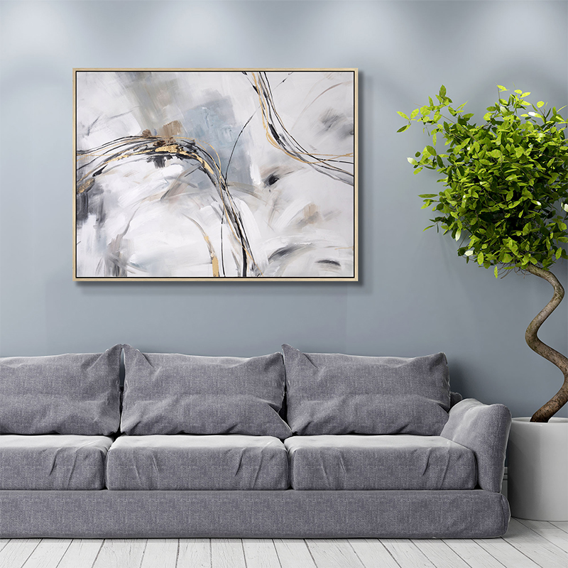 Swirling  Lines Art With Floater Frame