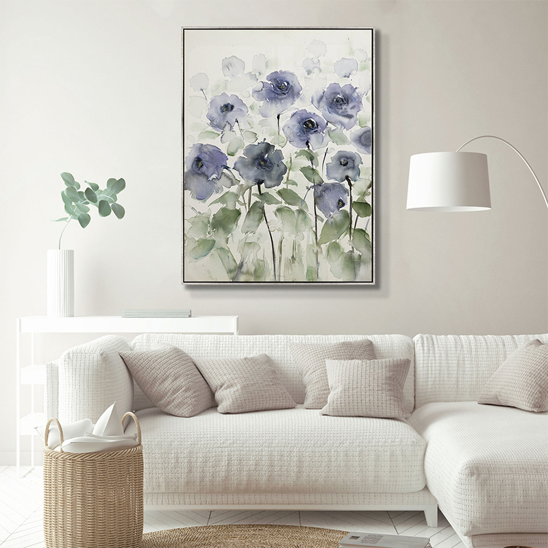 Purple Flower Art with Floater Frame