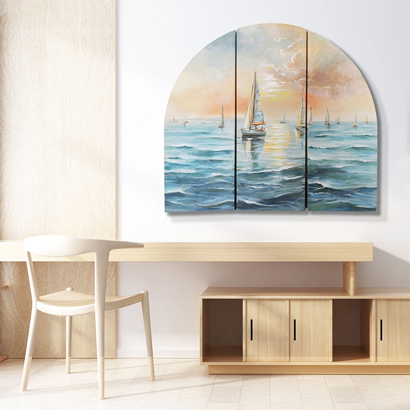 Set of 3 Sailing Boats Arch Art