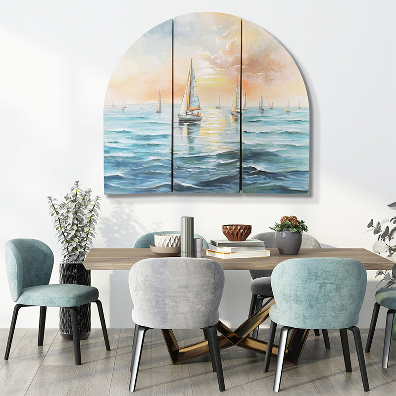 Set of 3 Sailing Boats Arch Art