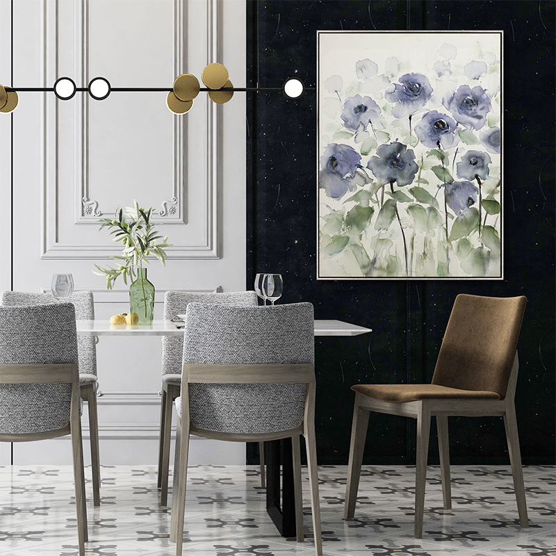 Purple Flower Art with Floater Frame