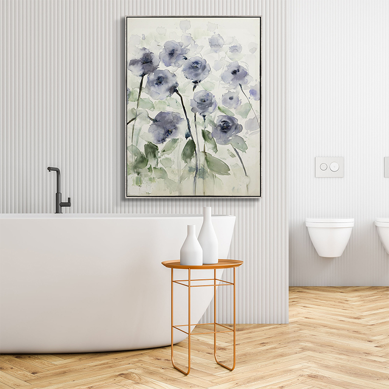 Purple Flower Art with Floater Frame