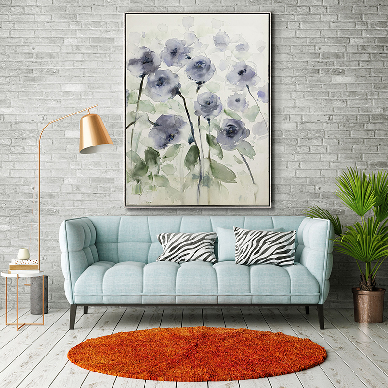 Purple Flower Art with Floater Frame