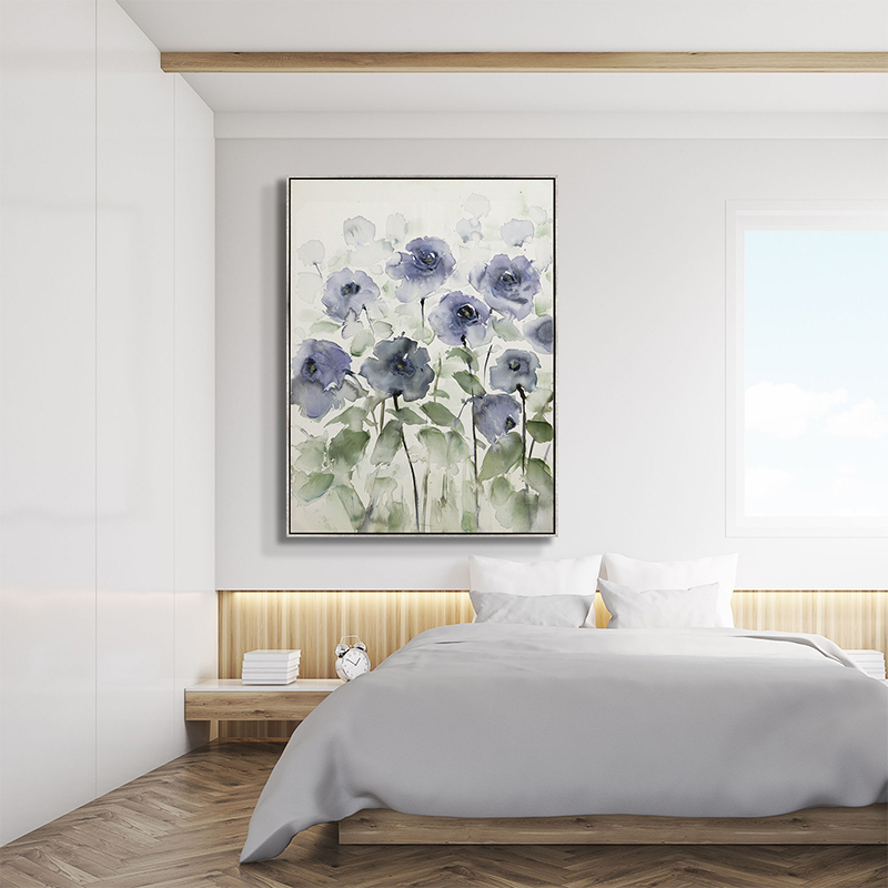 Purple Flower Art with Floater Frame