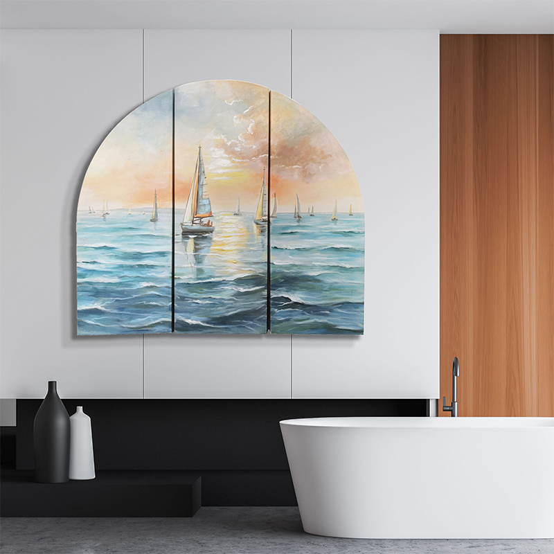 Set of 3 Sailing Boats Arch Art