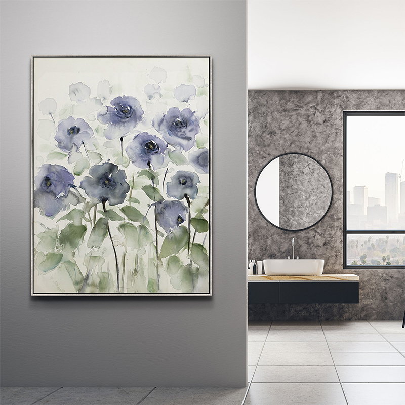 Purple Flower Art with Floater Frame
