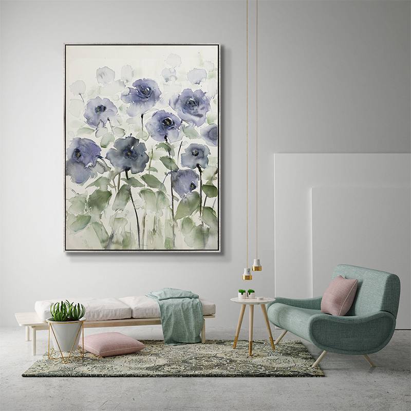 Purple Flower Art with Floater Frame